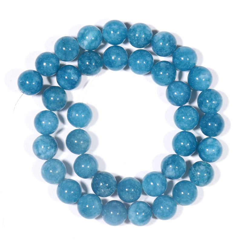 Yochus 10mm Blue Chalcedony Round Loose Beads Natural Stone Beads for Jewelry Making - Image 4
